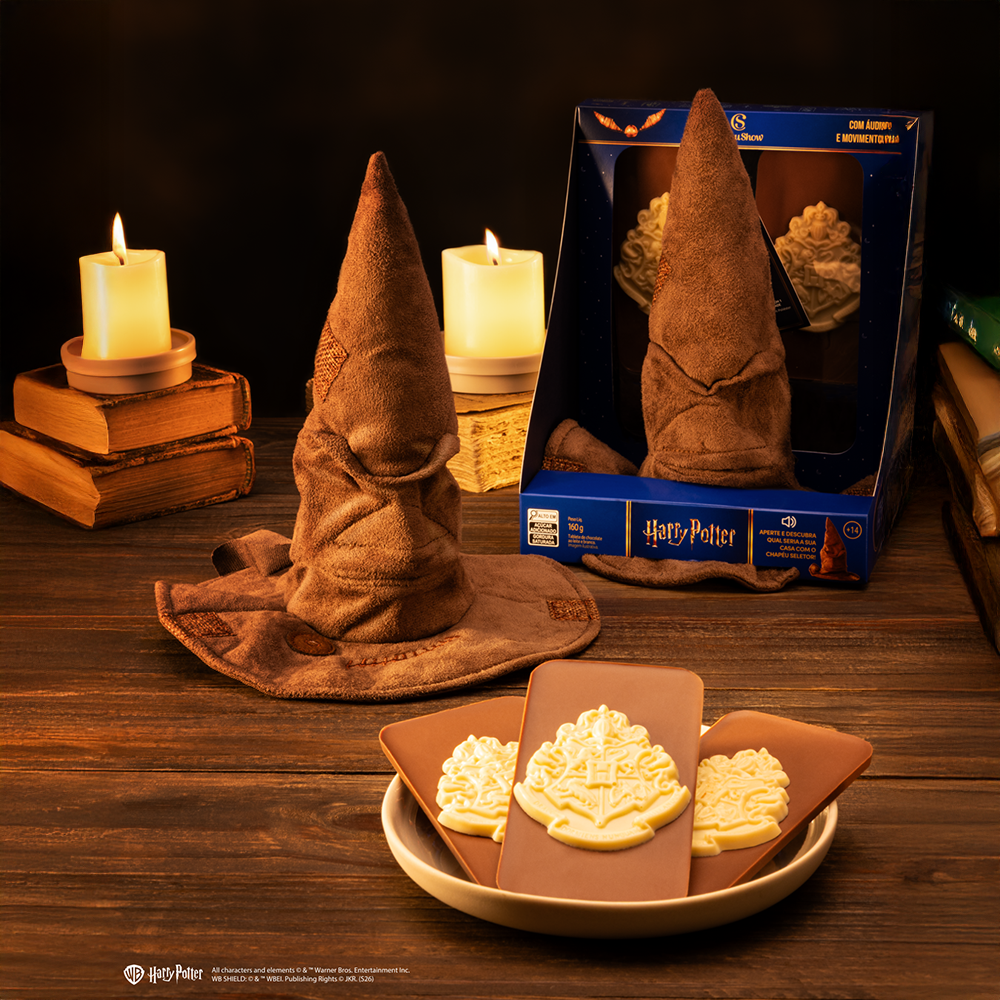 Chapéu Seletor Cacau Show — Harry Potter com chocolates e embalagem